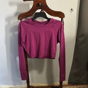 Fleo Magenta Long Sleeve Crop Top